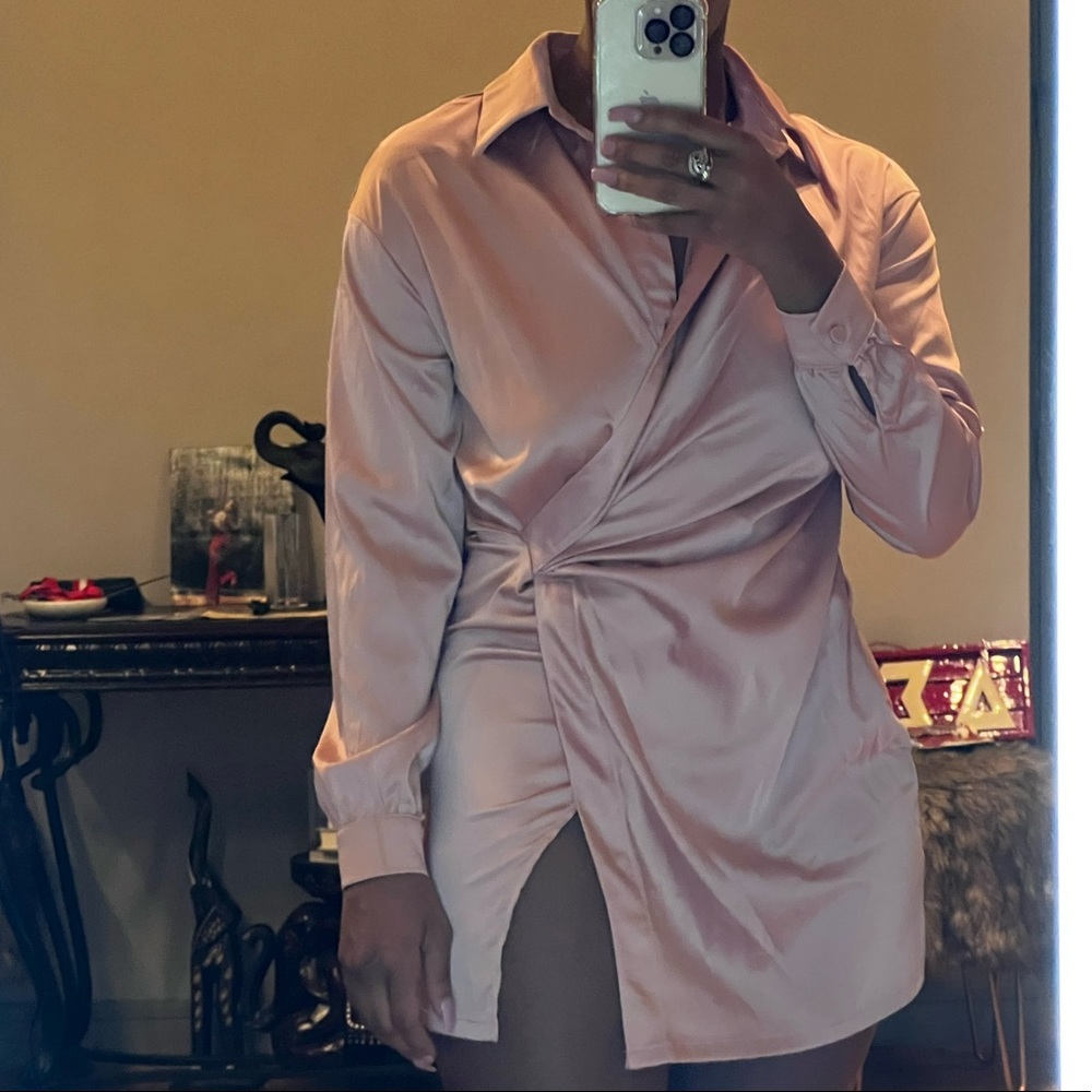 Pink Silk dress shirt